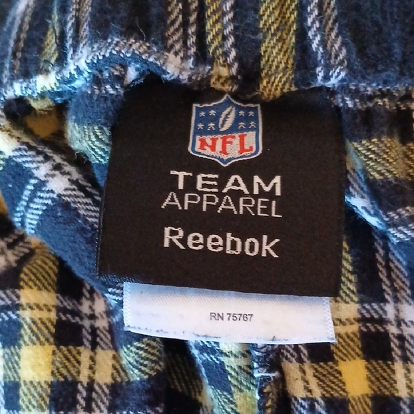 Reebok Pittsburgh Steelers NFL Team Apparel Plaid Pajama Pants - Black & Yellow - Picture 2 of 6